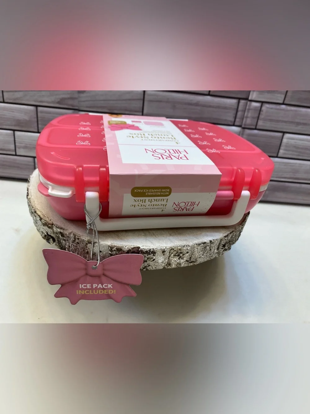 Paris Hilton ❤️Bow Bento style Lunch Box WITH REUSABLE BOW-SHAPED ICE PACK New